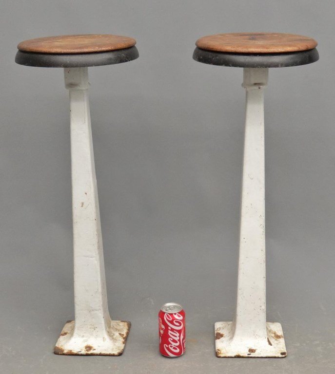 Cast Iron Porcelain Revolving Stools (1 of 4)