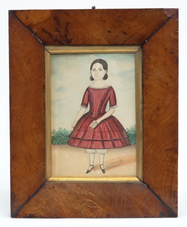 19th c. Watercolor Portrait Of A Child (1 of 4)