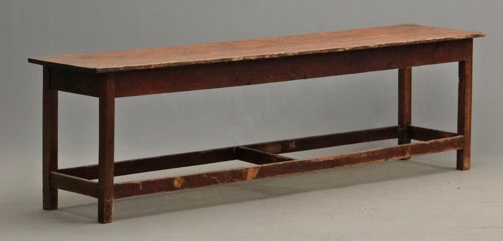 19th c. Stretcher Base Work Table (1 of 3)