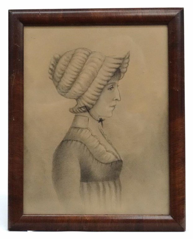 19th c. Drawing Of A Woman (1 of 3)