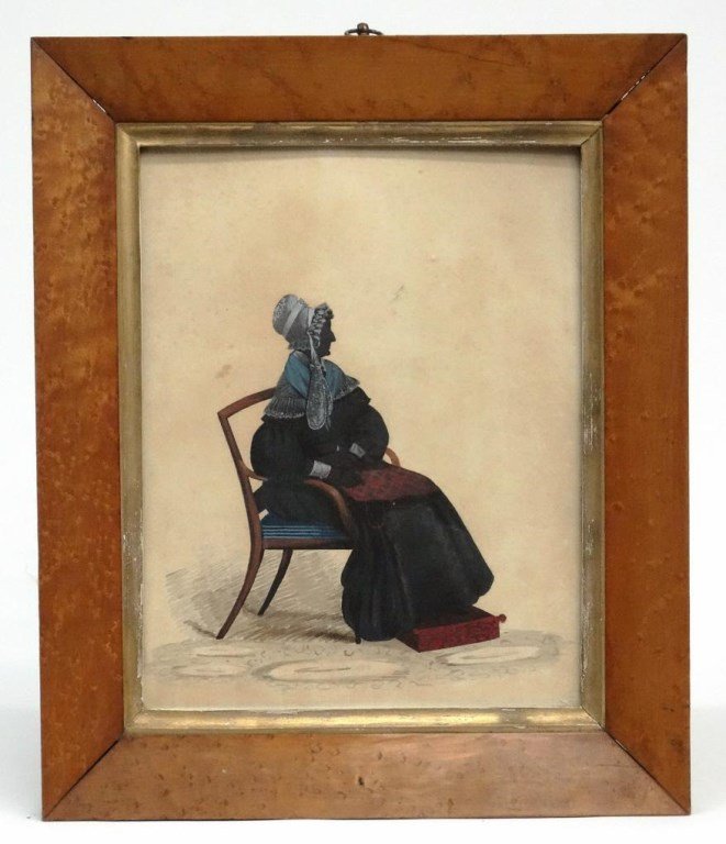 19th c. Watercolor Of A Seated Woman (1 of 4)