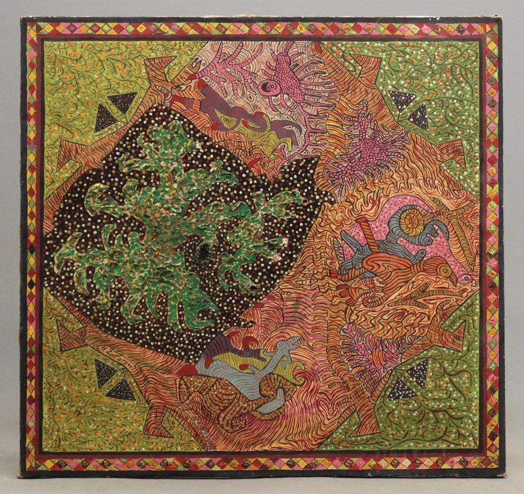 Harry Zolotow (American, born Ukrain 1888-1963): Harry Zolotow (American, born Ukraine 1888-1963), abstract, oil on canvas. 40 1/4" x 42". Artist has shown at The Museum Of Modern Art N.Y.C..
