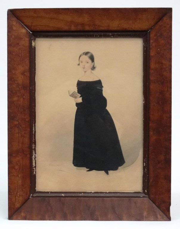 19th c. Watercolor Portrait Of Little Girl (1 of 3)