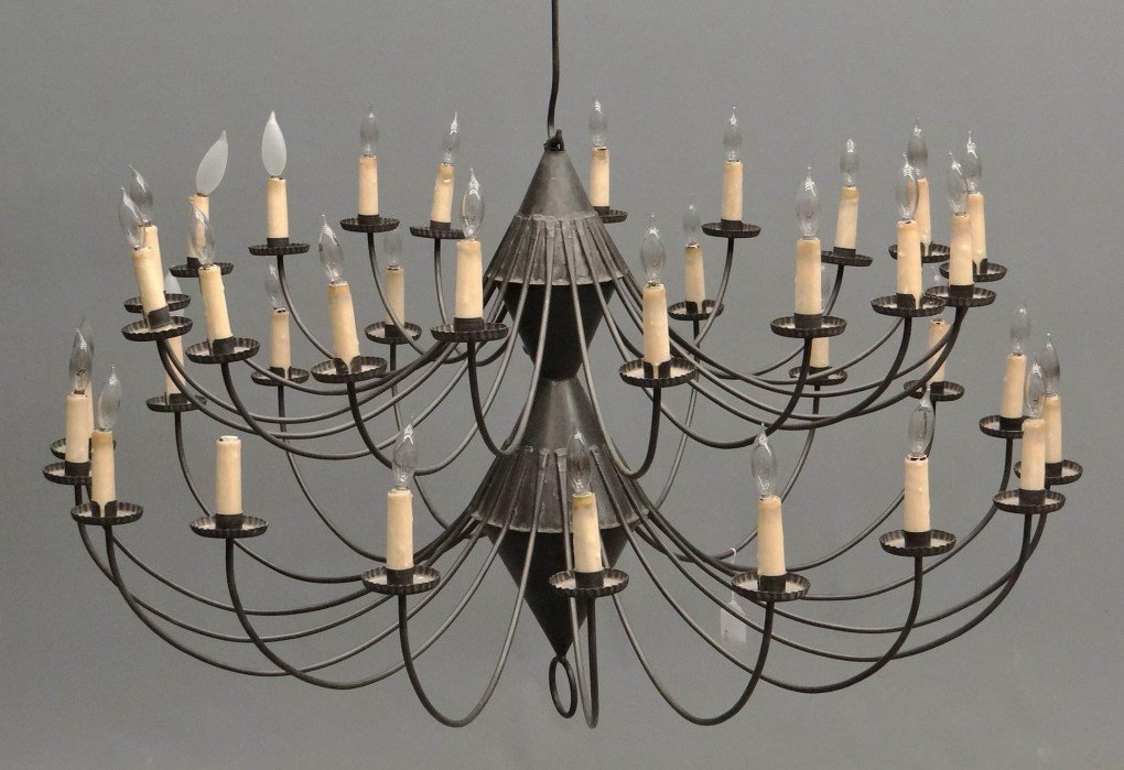 Colonial Style Tin Chandelier (1 of 4)