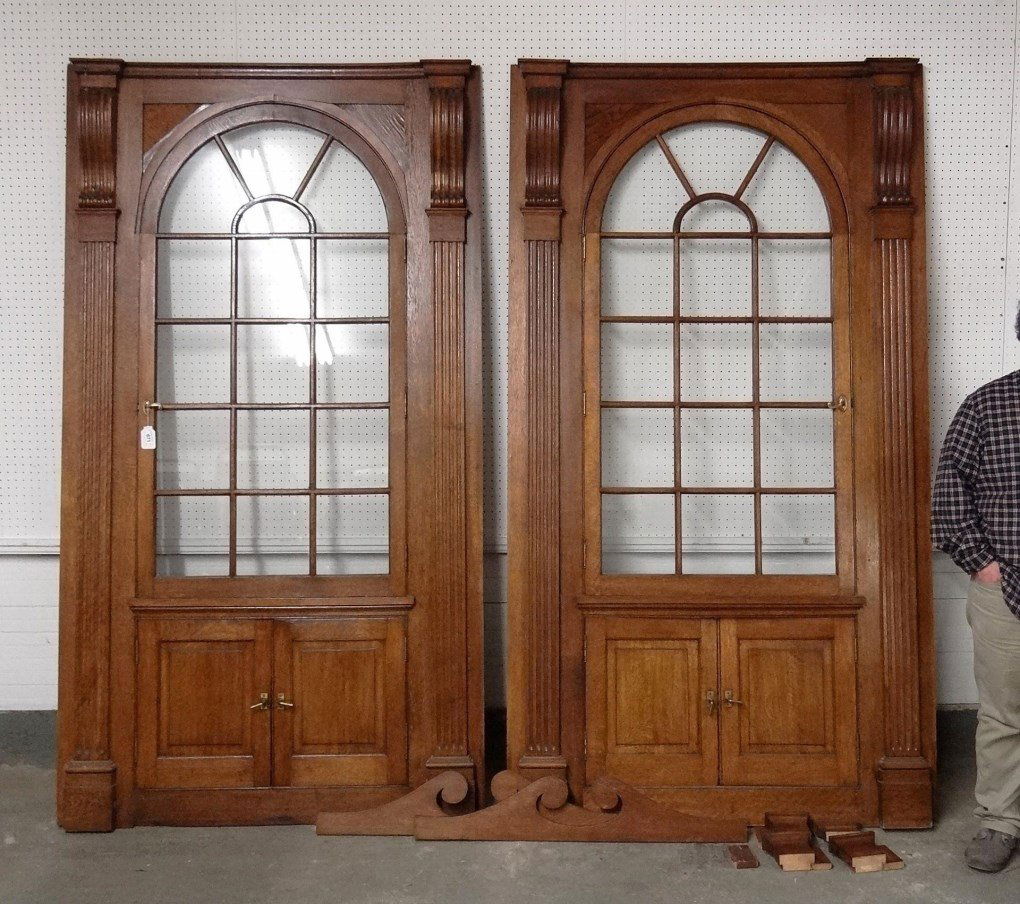 Pair 19th c. Oak Architectural Fronts (1 of 7)