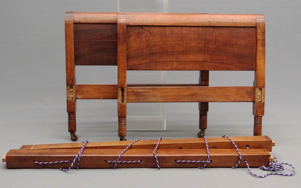 19th c. Tiger Maple Child's Bed (1 of 2)