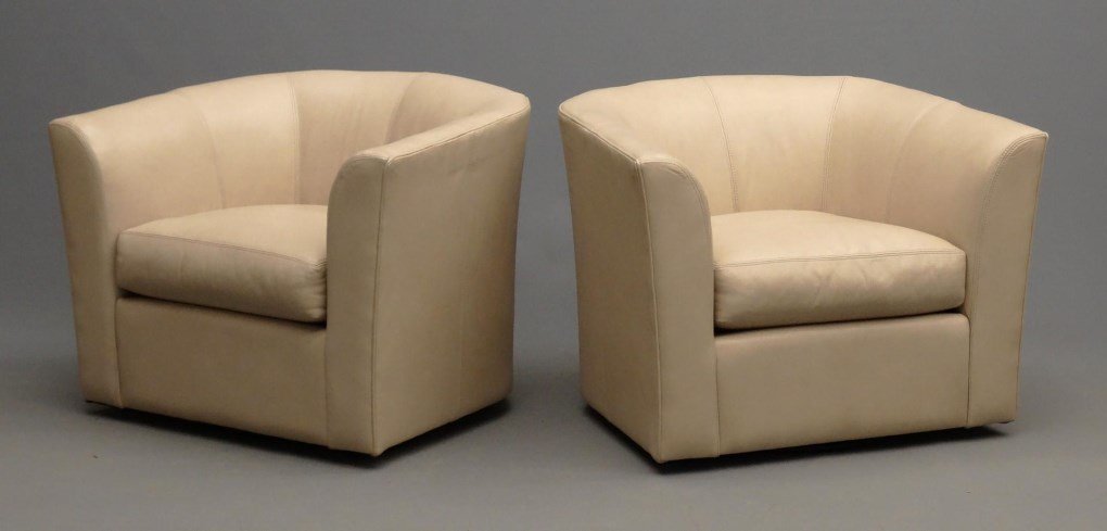 Pair Crate & Barrel Swivel Chairs (1 of 8)