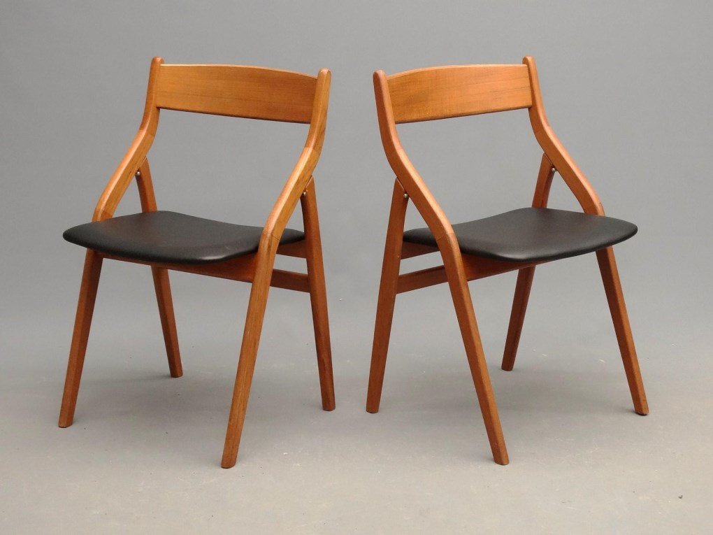 Pair Danish Modern Dyrlund Folding Chairs (1 of 6)