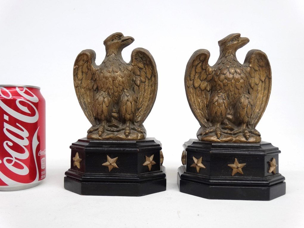 Pair Wooden Eagle Bookends (1 of 2)
