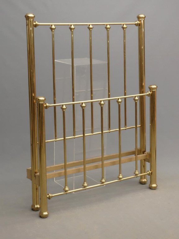 Brass Bed: Brass bed. No rails. Headboard 40" x 55" Ht..
