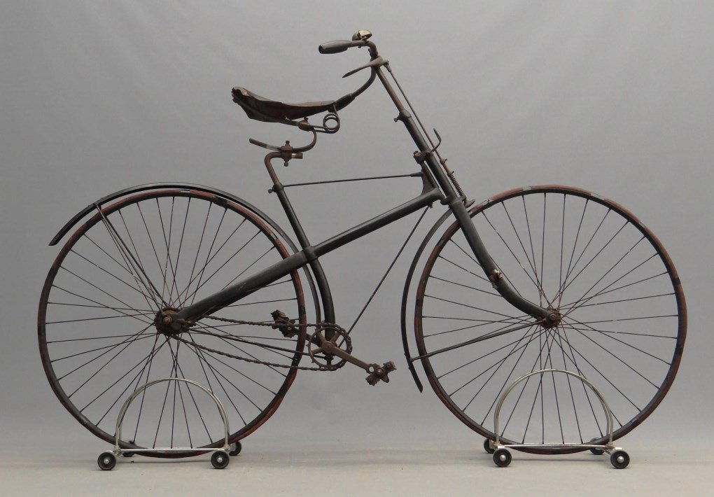 C. 1889 Cross Frame Hard Tire Safety Bicycle