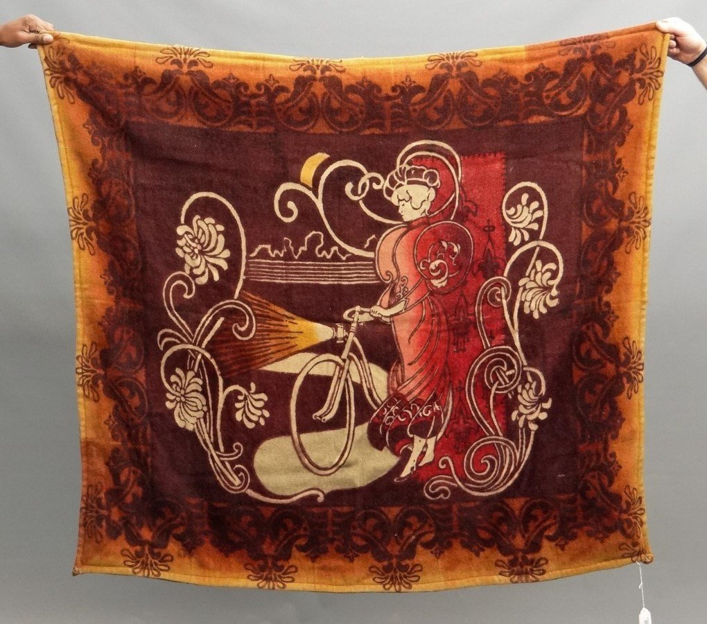 Early Carriage Blanket With Bicycle (1 of 4)