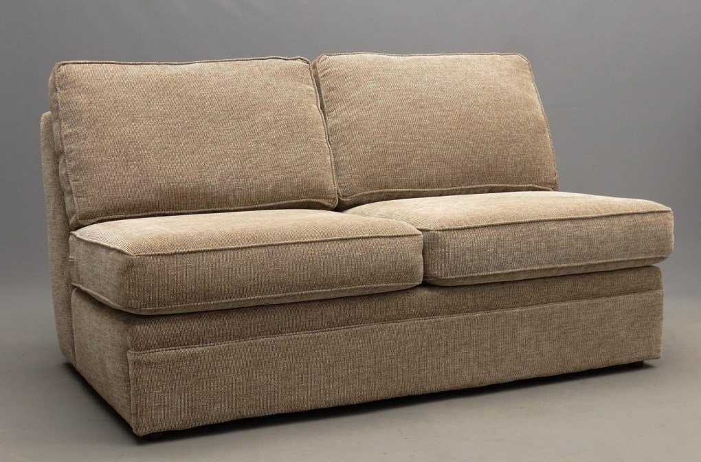 Rowe Sofa: Upholstered sofa. Labeled Rowe. 62" x 31" x 31" Ht..