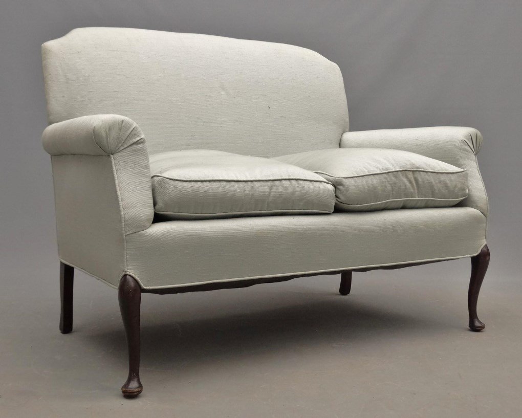 Upholstered Settee: Upholstered settee. 46" x 24" x 34" Ht..