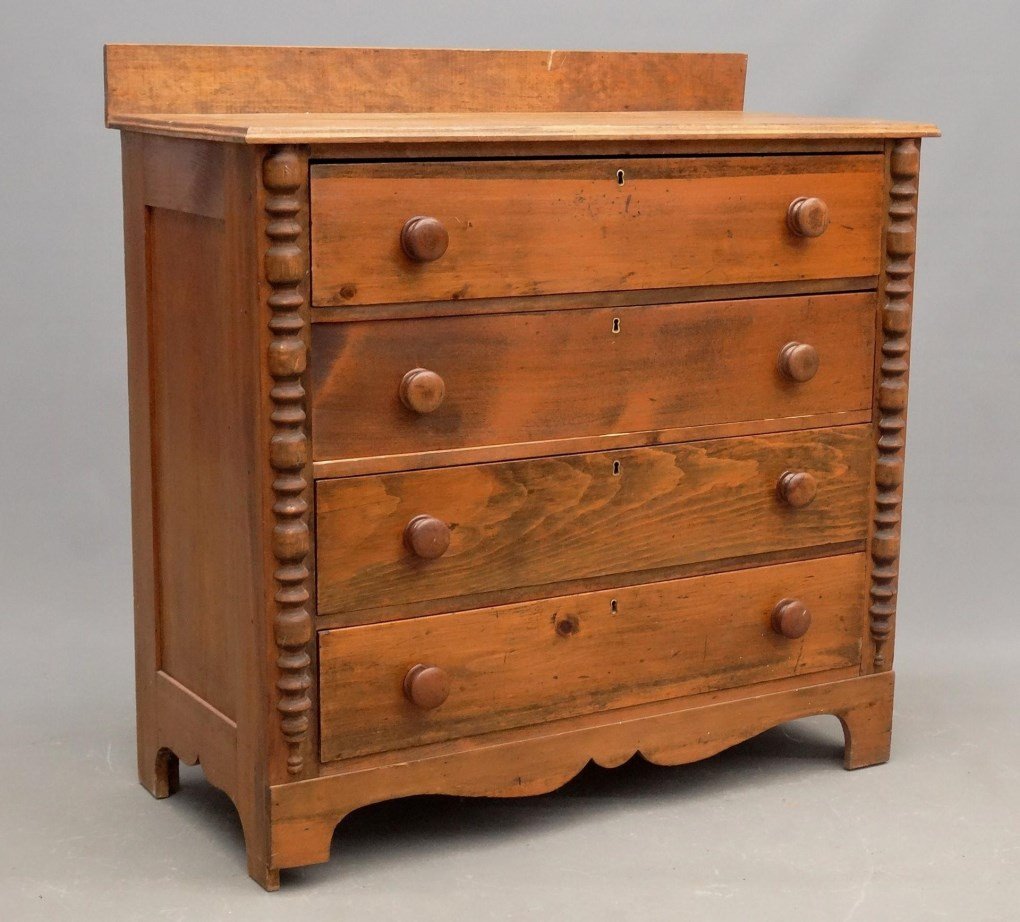19th c. Cottage Pine Chest of Drawers (1 of 10)