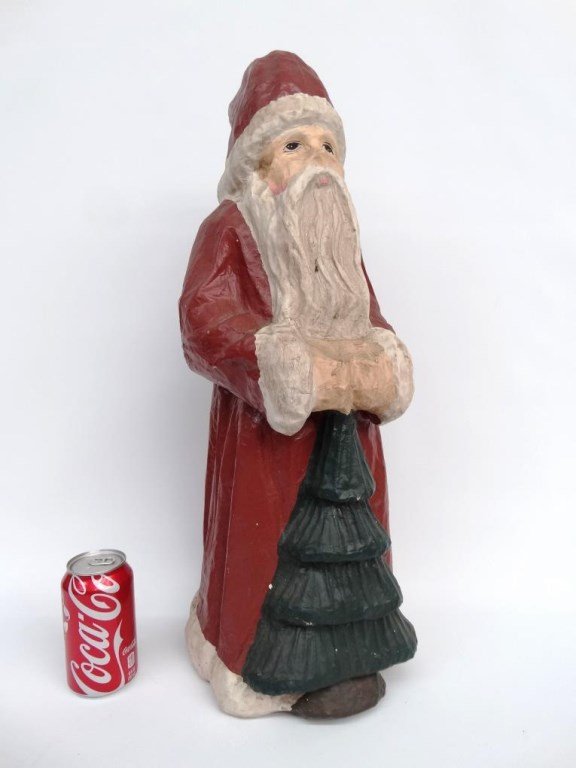 Papier Mache Santa Claus Figure: Papier Mache Santa Claus figure. 25" Ht..