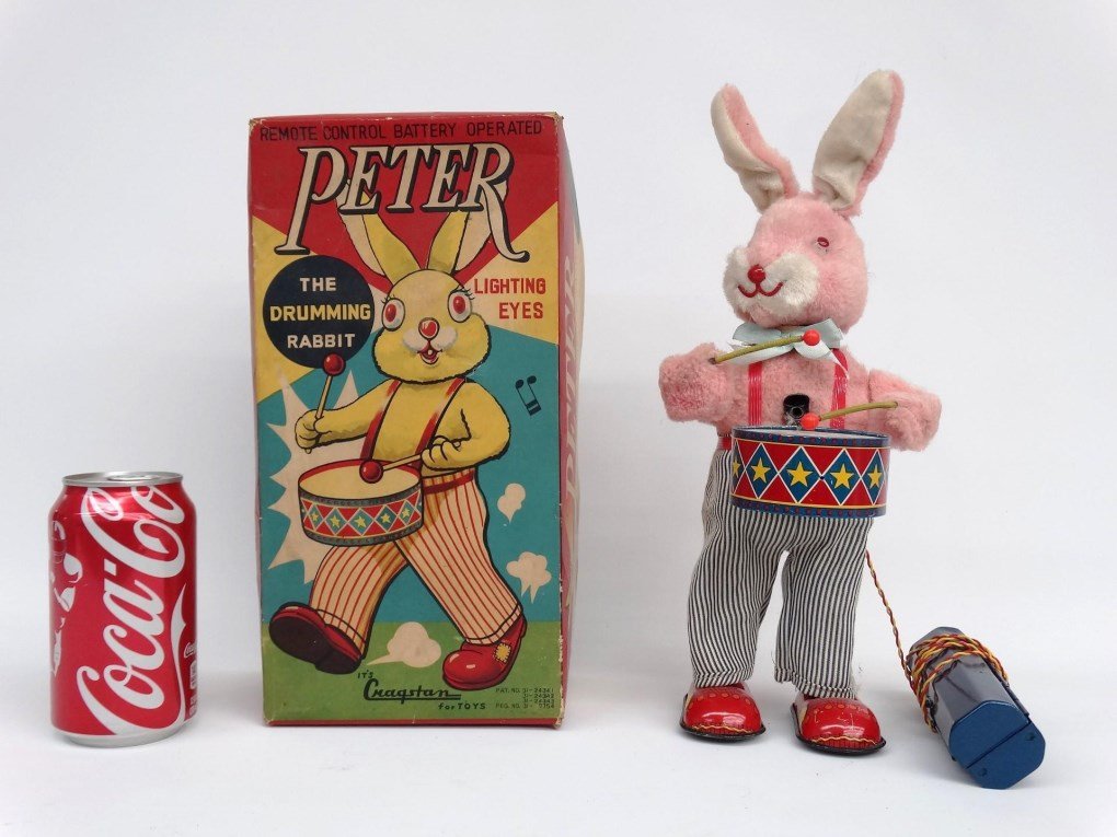 Cragston Peter Rabbit Toy: Cragston Peter Rabbit battery operated toy in original box.