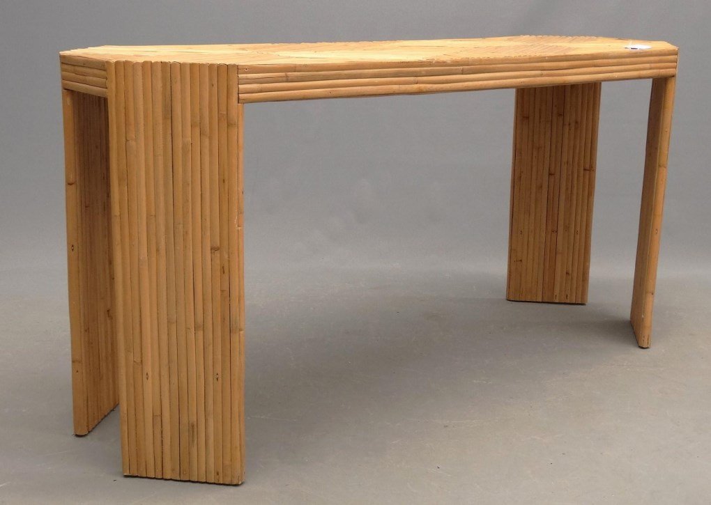 Vintage Bamboo Table: Vintage bamboo table. 60 1/2" x 20 1/2" x 31" Ht..