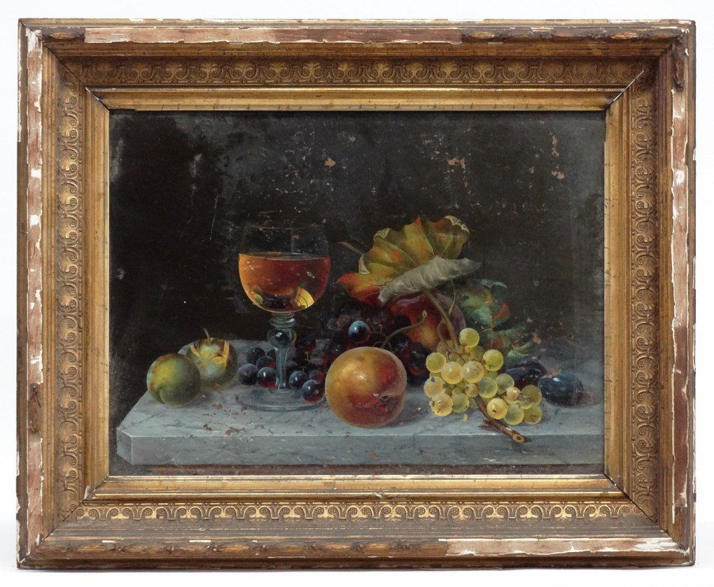 19th c. Reverse Painted Still Life (1 of 5)