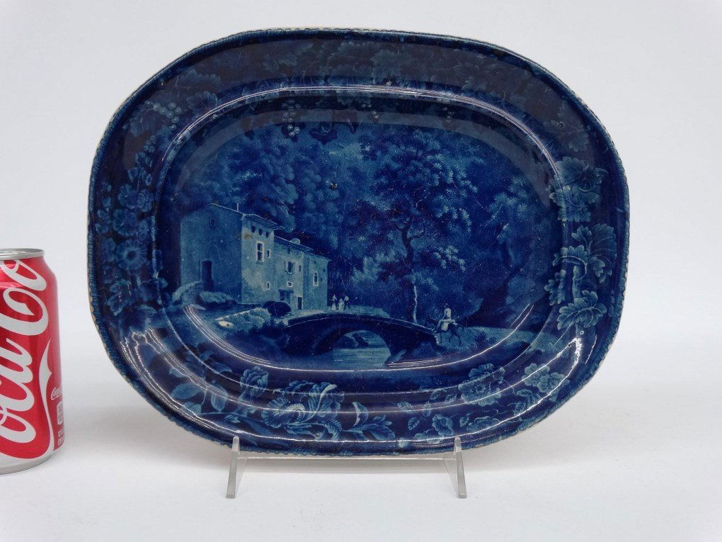 19th c. Blue And White Historical Platter (1 of 6)