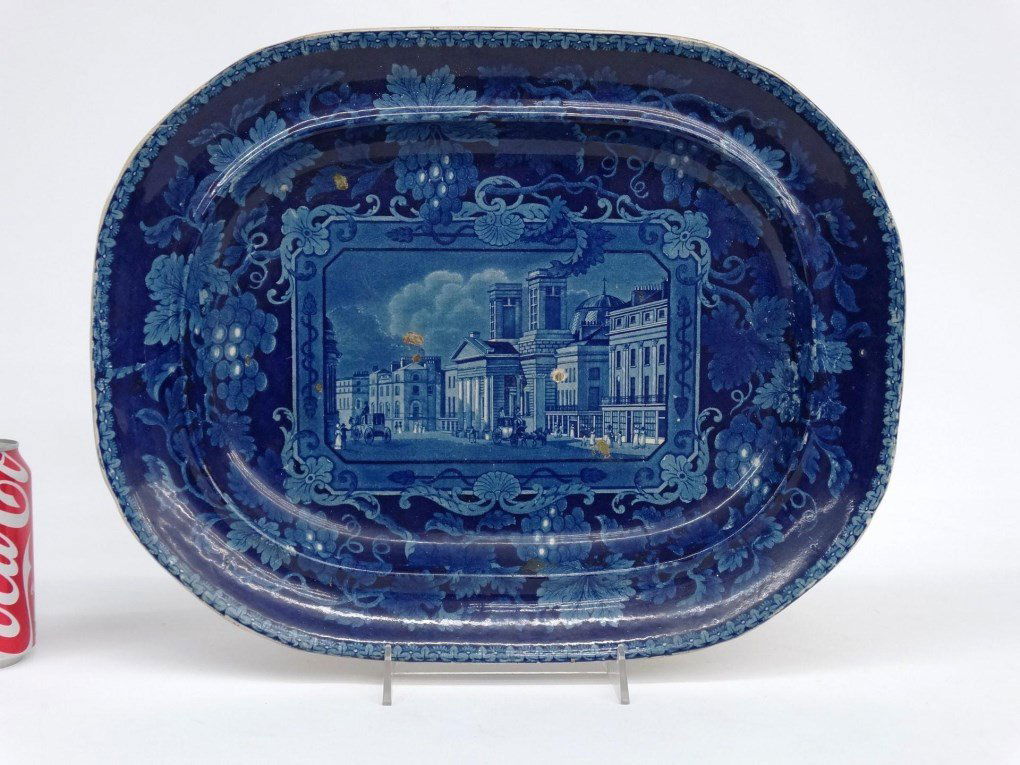 19th c. Blue And White Historical Platter (1 of 8)