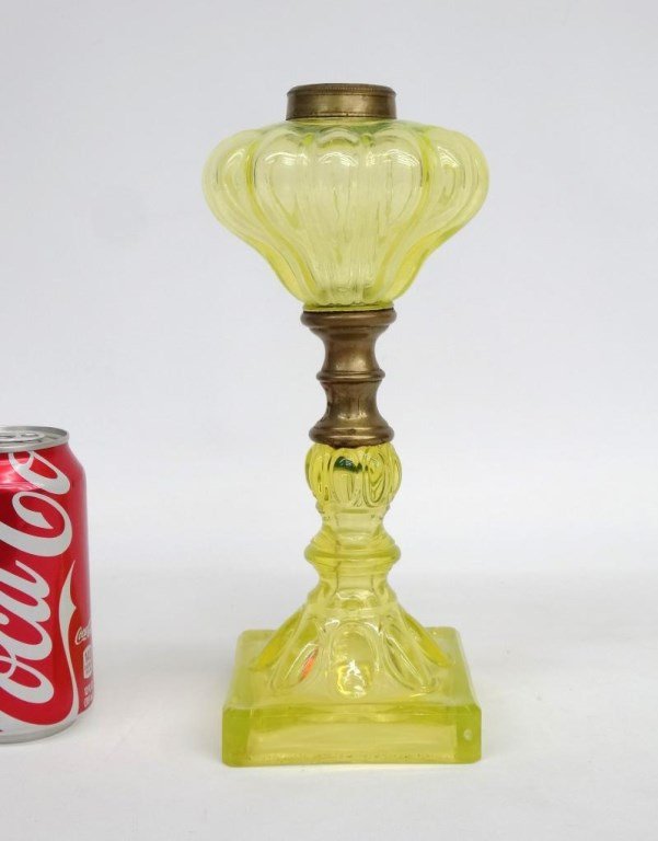 Vaseline Glass Oil Lamp