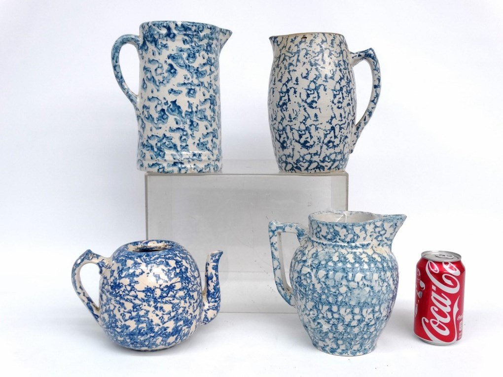 Blue Spongeware Lot (1 of 3)