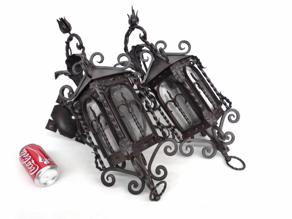 Pair Of Wrought Iron Lanterns (1 of 9)