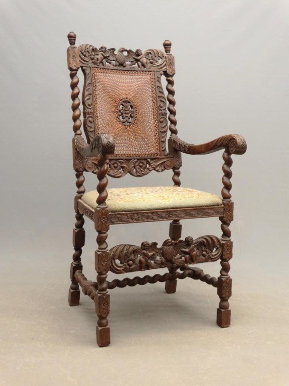 Carved Continental Armchair (1 of 9)