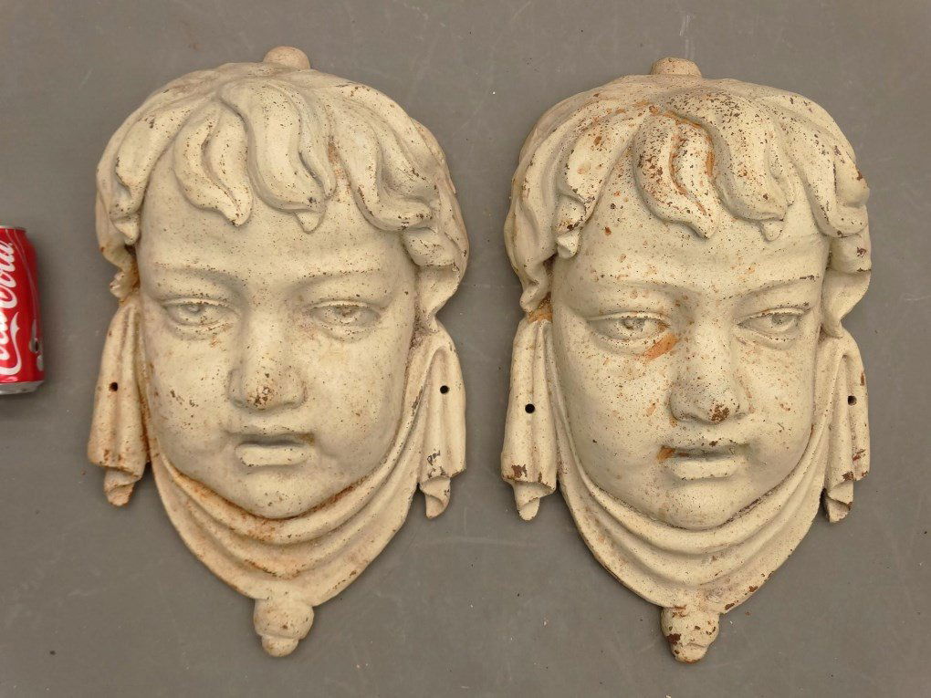 Pair Of Cast Iron Masks (1 of 4)