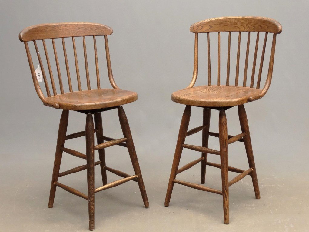 Pair Of Oak Stools (1 of 5)
