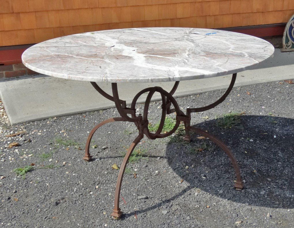 Marble Top Iron Base Table (1 of 4)