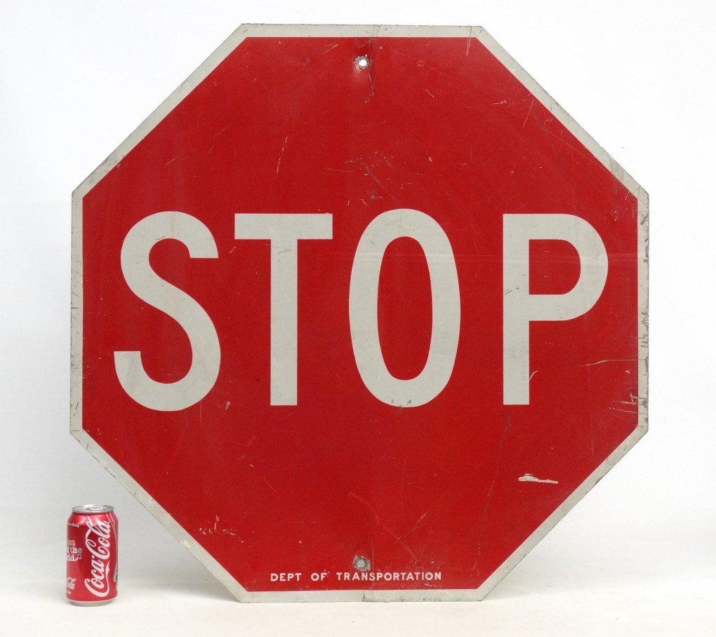 Vintage Reflective Stop Sign