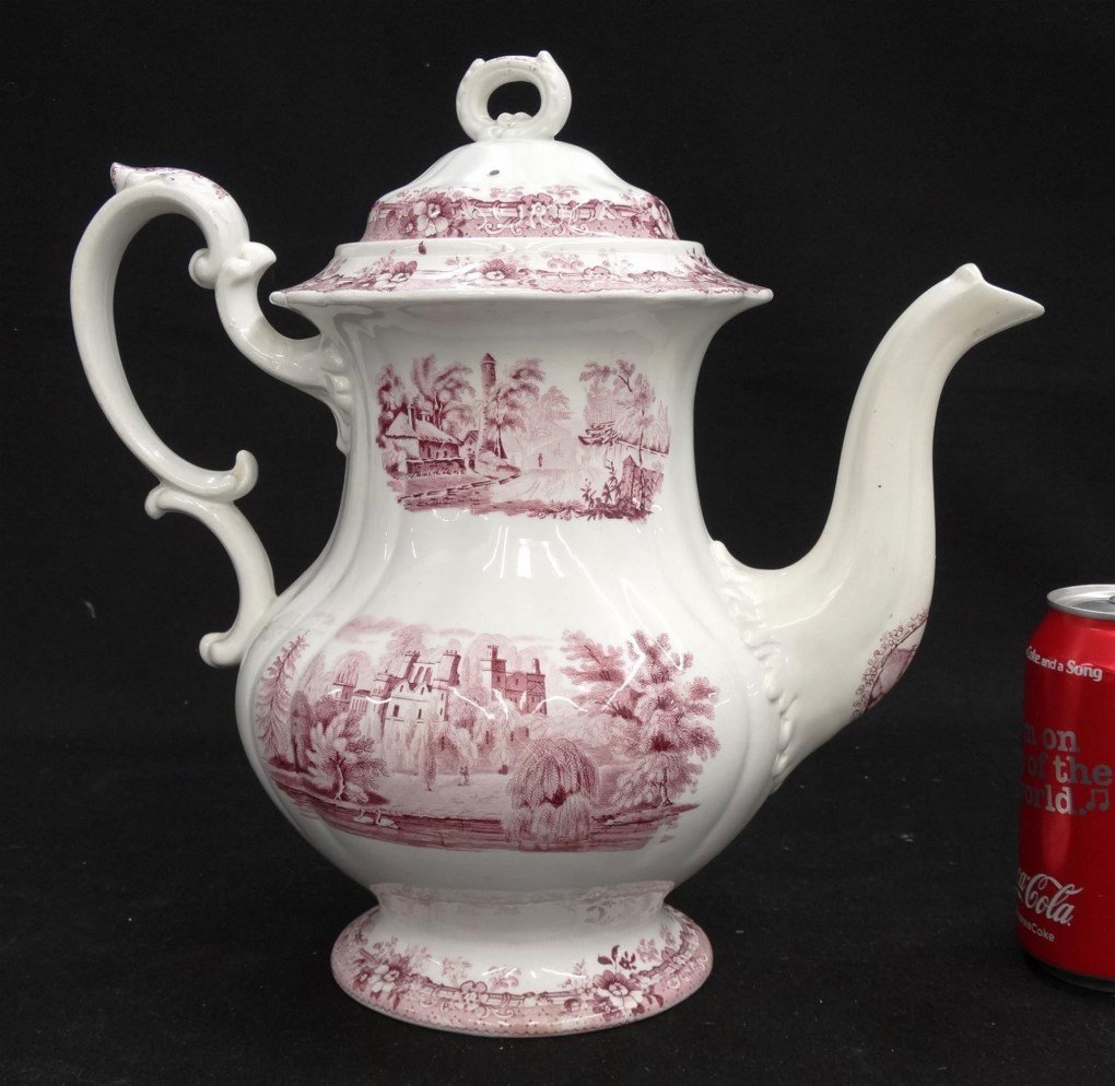 19th c. Transferware Coffee Pot (1 of 6)
