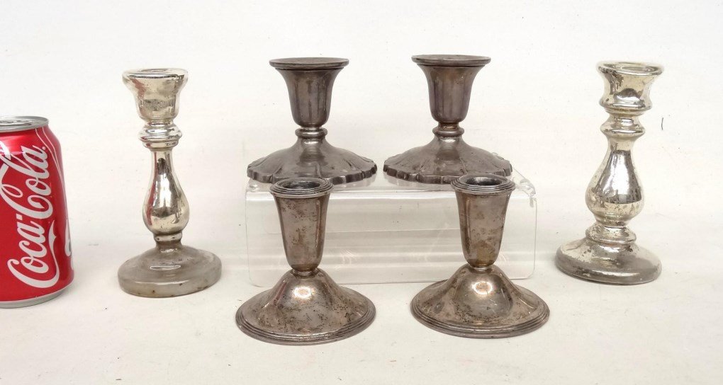 Sterling And Mercury Glass Candlesticks (1 of 7)