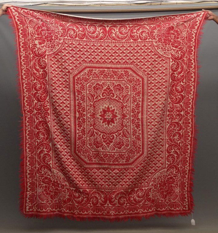 19th c. Red And White Coverlet (1 of 3)