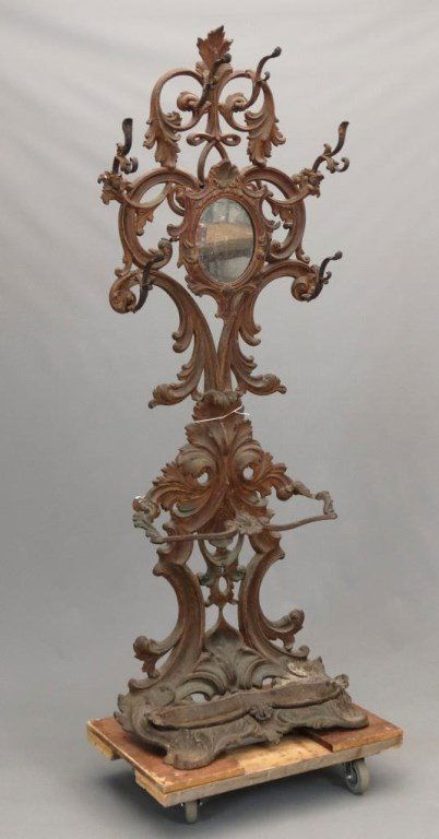 Victorian Cast Iron Hall Mirror (1 of 7)