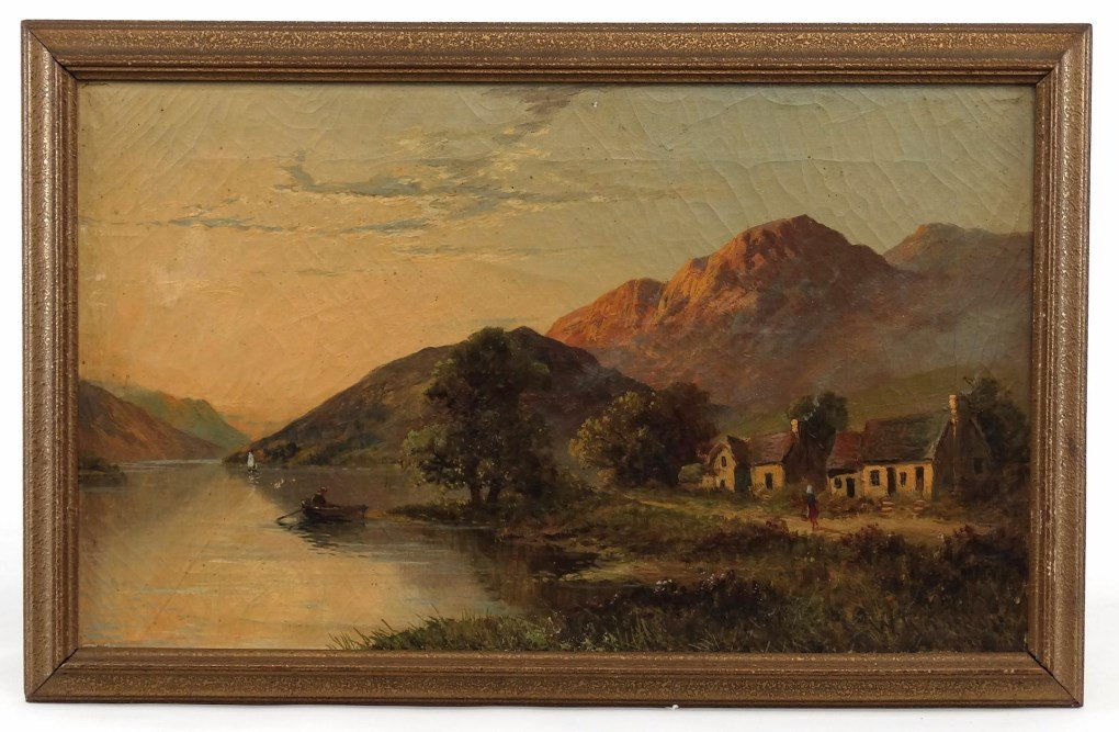 Francis E. Jamieson (1895-1950): Francis E. Jamieson (United Kingdom, 1895-1950, also known as W. Richards), landscape, oil on canvas, "Glen Ogle Lochernhead NB", signed LLC "W. Richards". Work 12" x 20".