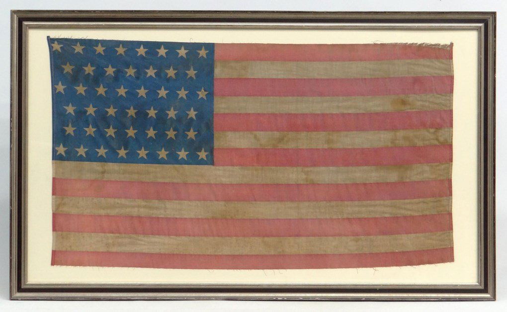 19th c. 45 Star Printed American Flag (1 of 5)