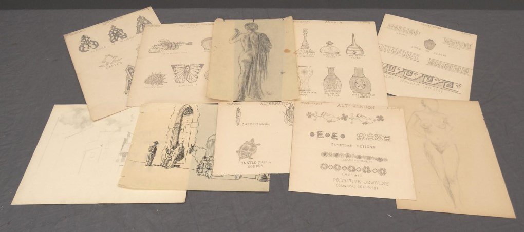 Edmund Quincy (1903-1997): Edmund Quincy (1903-1997), portfolio of drawings, each bearing the estate stamp of the artist.