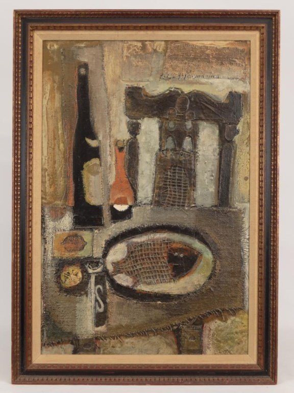 Ken Morrow "Cane Chair": Ken Morrow "Cane Chair", oil on masonite. Work 31" x 20"