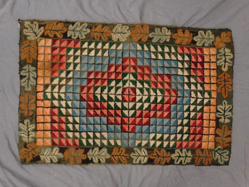 19th c. Floral Hooked Rug (1 of 3)