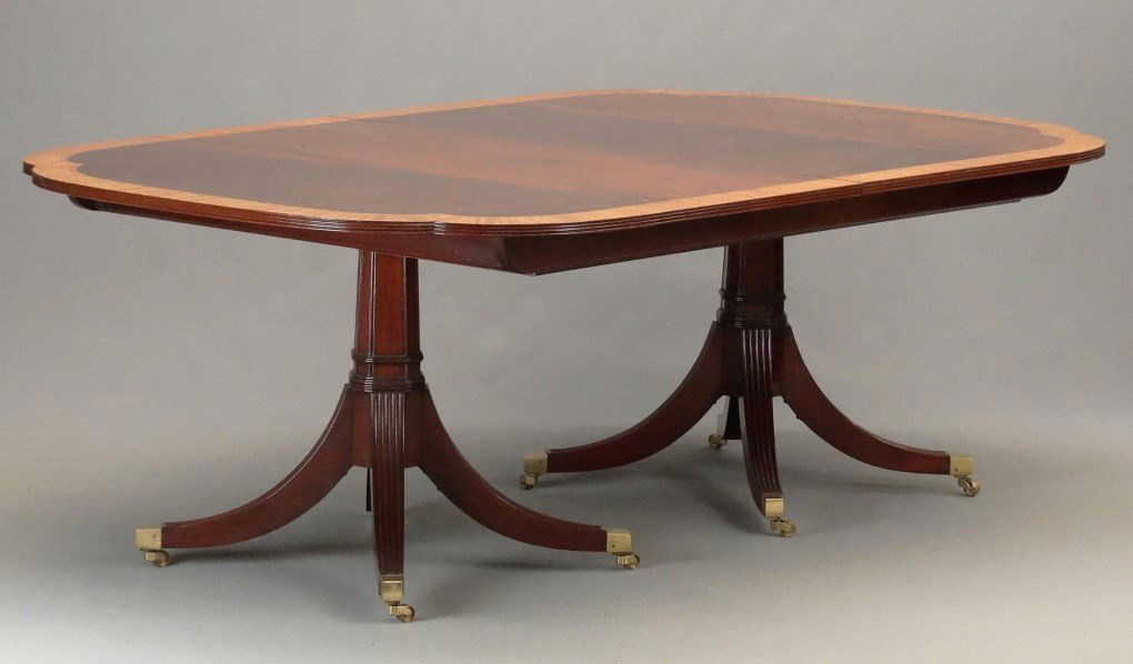 Mahogany Double Pedestel Dining Table (1 of 10)