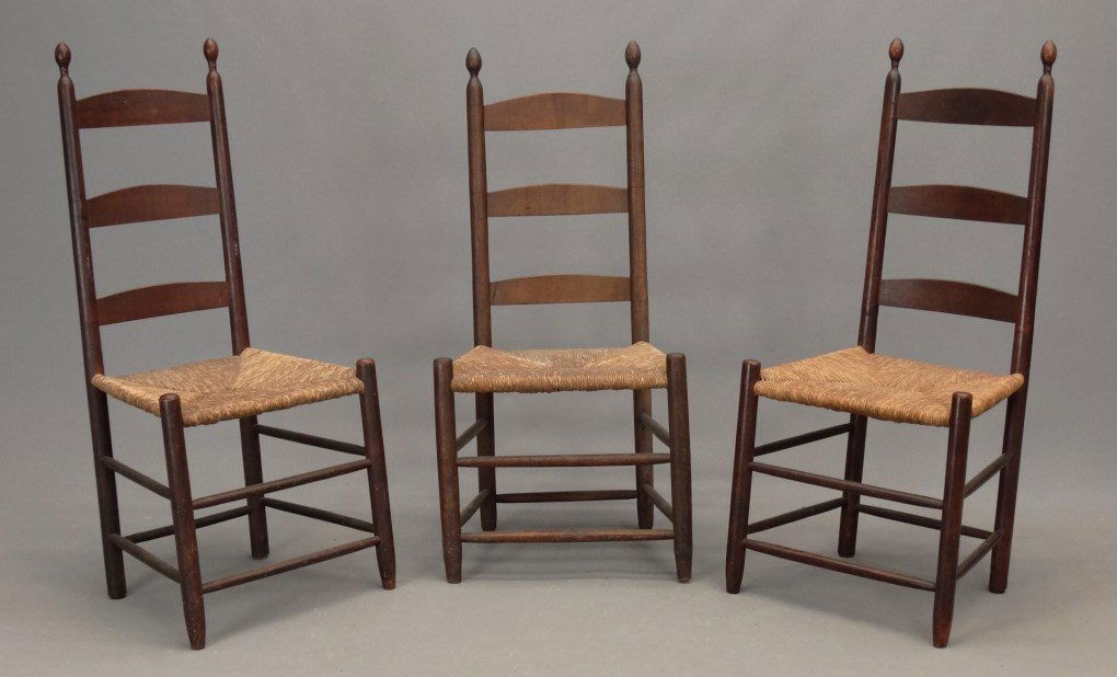 Three 19th c. Shaker Chairs (1 of 6)