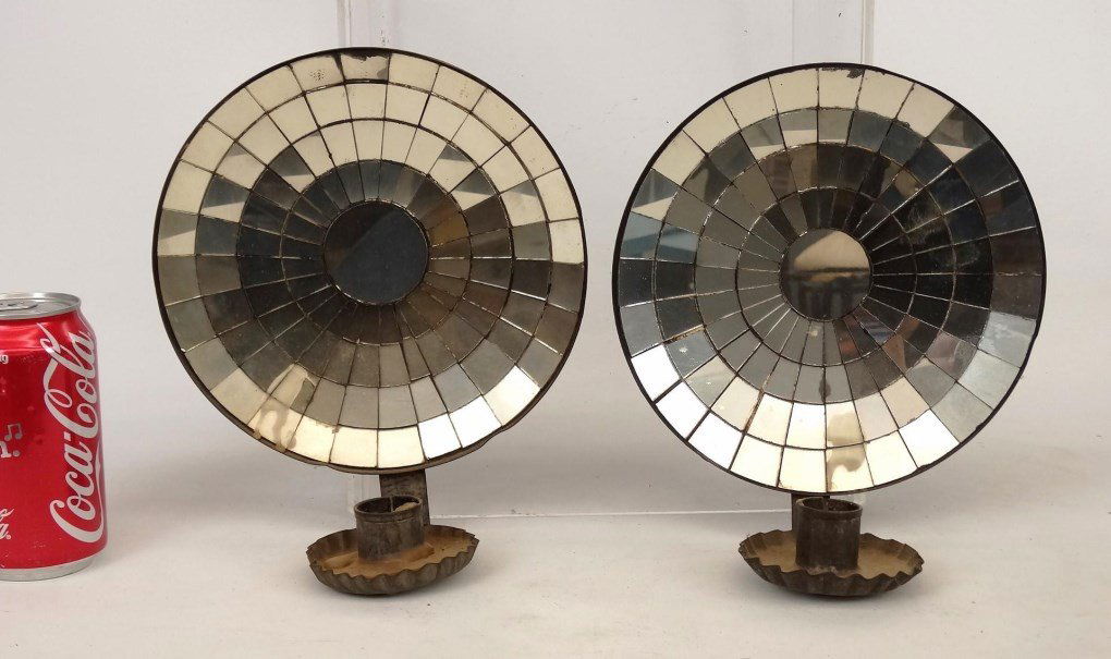 Pair 19th c. Mirrored Wall Sconces (1 of 4)