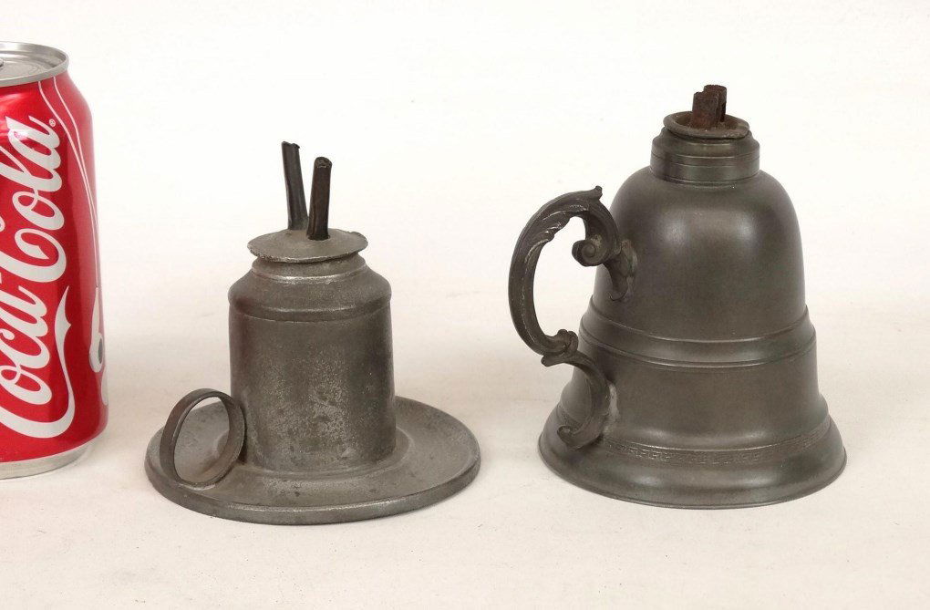 19th c. Pewter Oil Lamps (1 of 5)