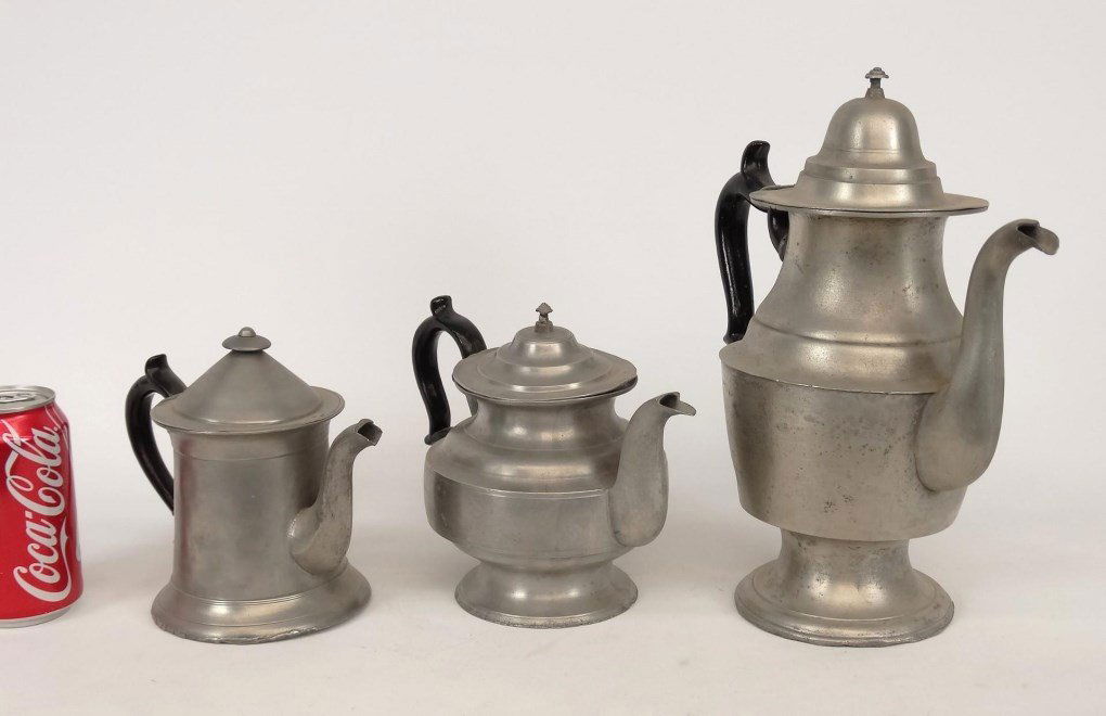 19th c. Pewter Teapots (1 of 9)