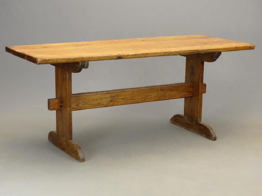 19th c. Swedish Pine Trestle Table (1 of 6)