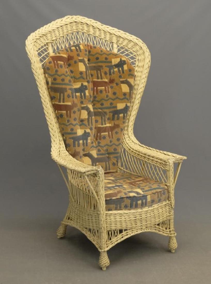 High Back Wicker Chair (1 of 7)