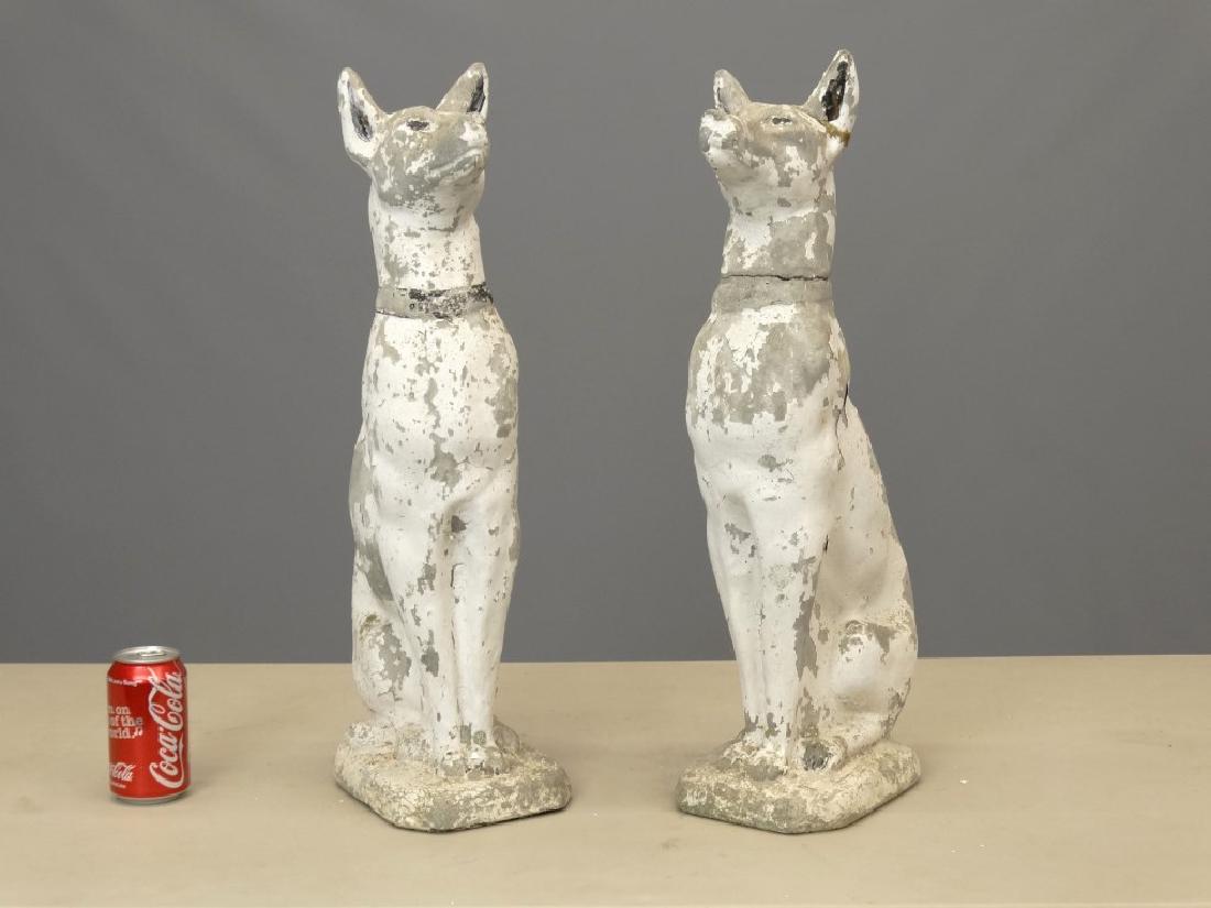 Pair Poured Stone Dogs (1 of 10)